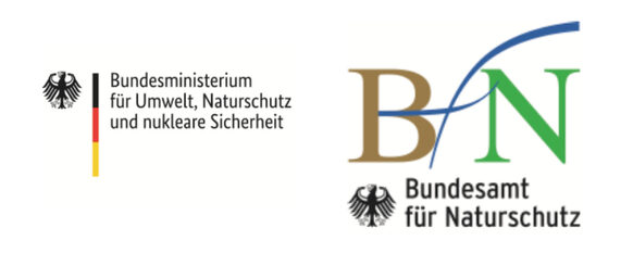 Logos „Bundesministerium für Umwelt, Naturschutz und nukleare Sicherheit" sowie „Bundesamt für Naturschutz“