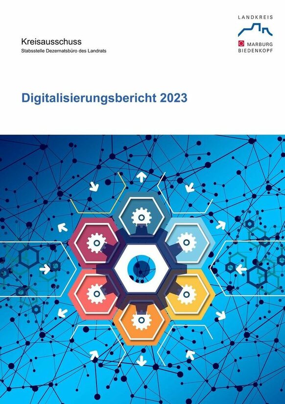 Titelseite des Digitalisierungsberichts 2023 des Landkreises Marburg-Biedenkopf