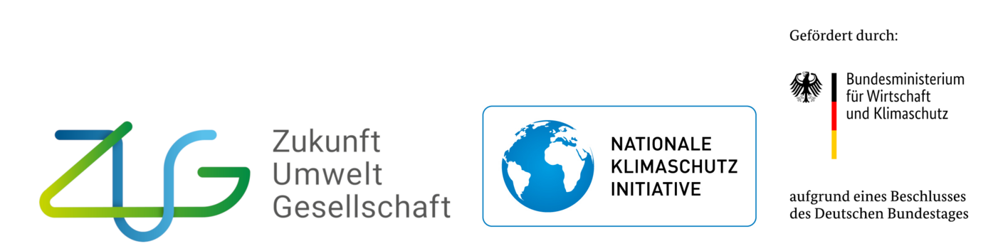 Logo ZUG, Logo Nationale Klimaschutz Initiative, Logo Bundesministerium für Wirtschaft und Klimaschutz