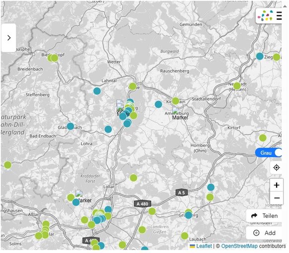 Interaktive Karte zur Ressourcenschonung