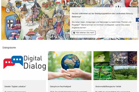 Webseiten-Ausschnitt "Mein Marburg-Biedenkopf" mit Digital Dialog