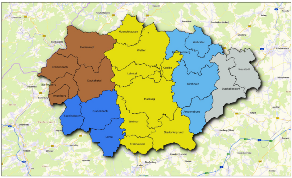 GIS-Karte_Planungsbereiche Marburg-Biedenkopf